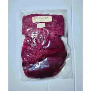 Vintage Velvet & Chenille Wine‎ Bag Gift Bag Burgundy 7”x14” Original Packaging